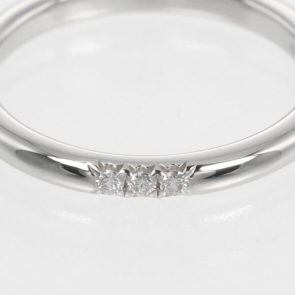 TIFFANY&Co. forever classic band Ring 0.1" model Pt950Platinum/3P Diamond - Picture 10 of 10